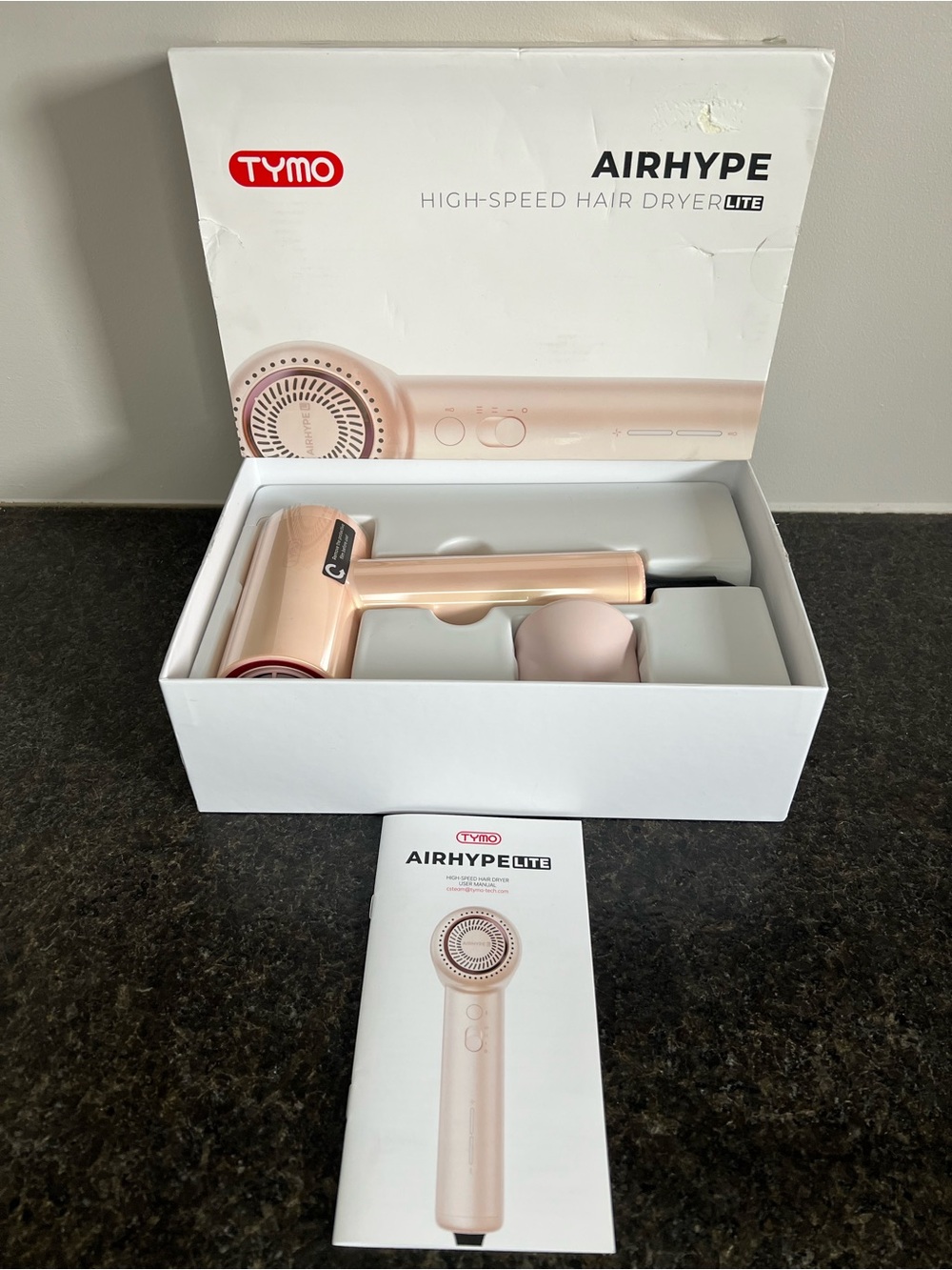 TYMO Airhype Lite High Speed Hair Dryer Basic (Champagne Pink) - Open Box TESTED